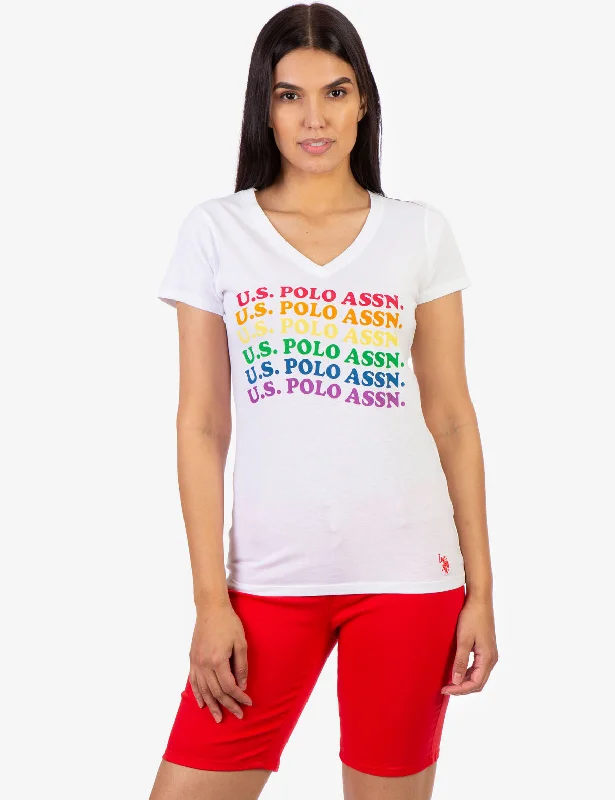 USPA RAINBOW WAVE GRAHIC T-SHIRT