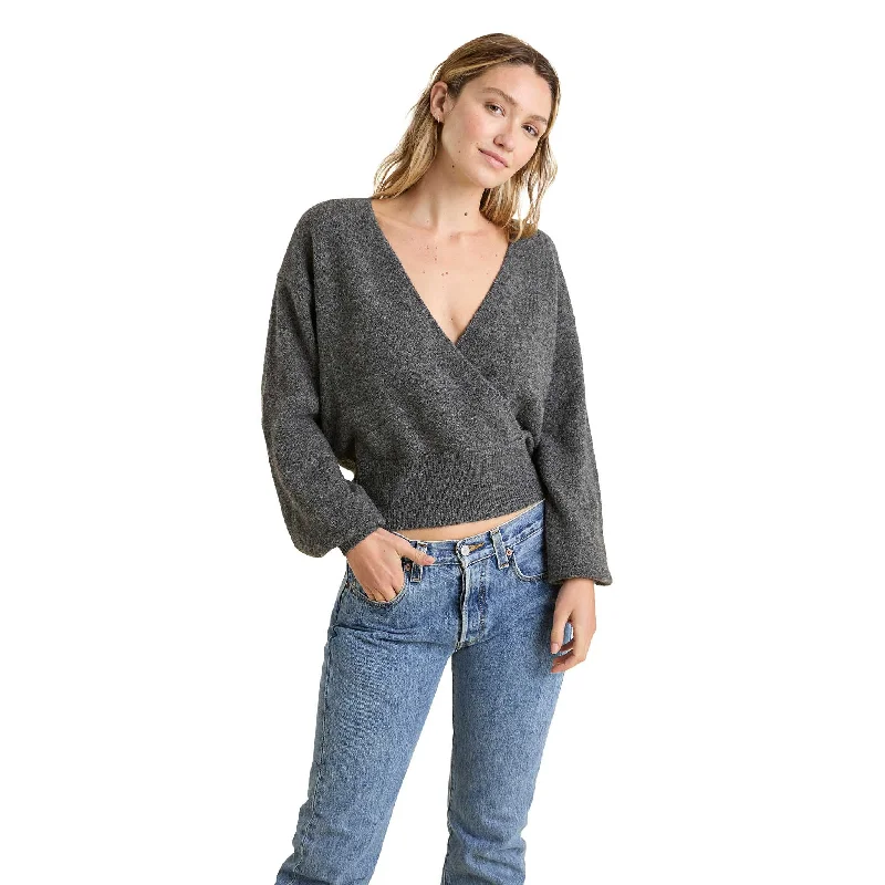 Cozy Knit Wrap Sweater | Charcoal