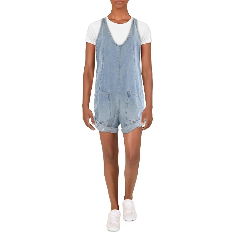 Womens Cotton Mini Shortalls