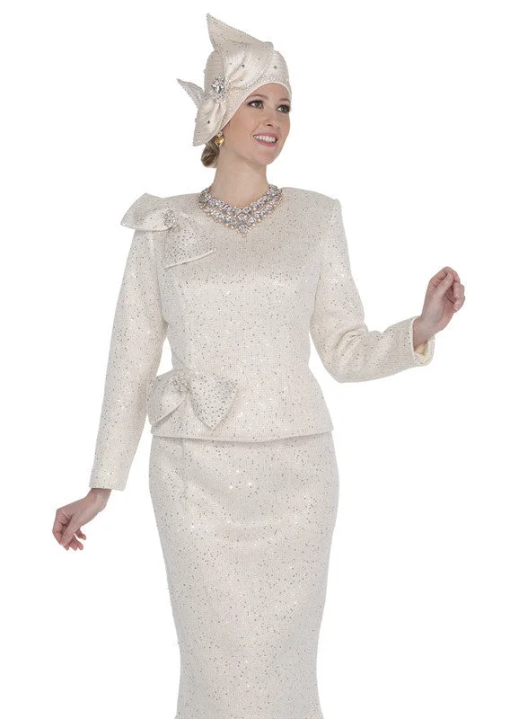 Elite Champagne Church Suit 5979-Cream