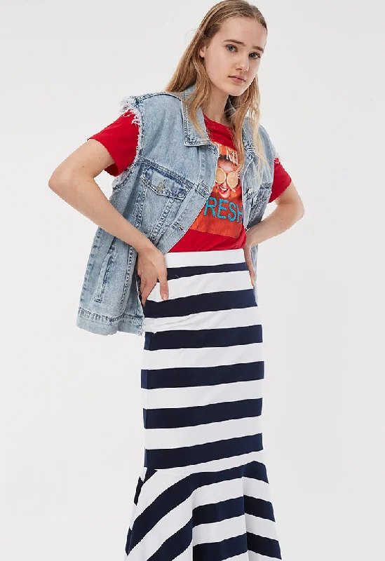 Stripe Mermaid Panel Skirt