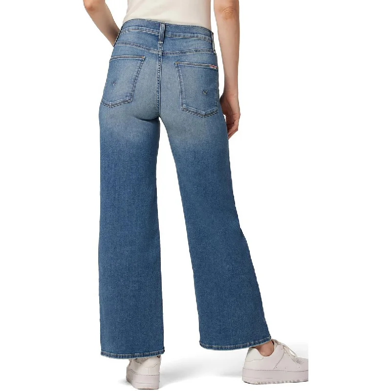 Hudson Womens Rosalie High Rise Medium Wash Wide Leg Jeans