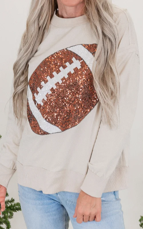 Sequin Football Long Sleeve Top