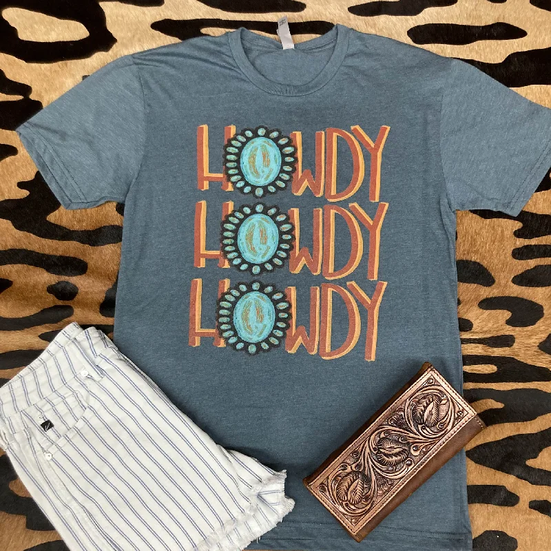 Howdy Turquoise Stone Tee