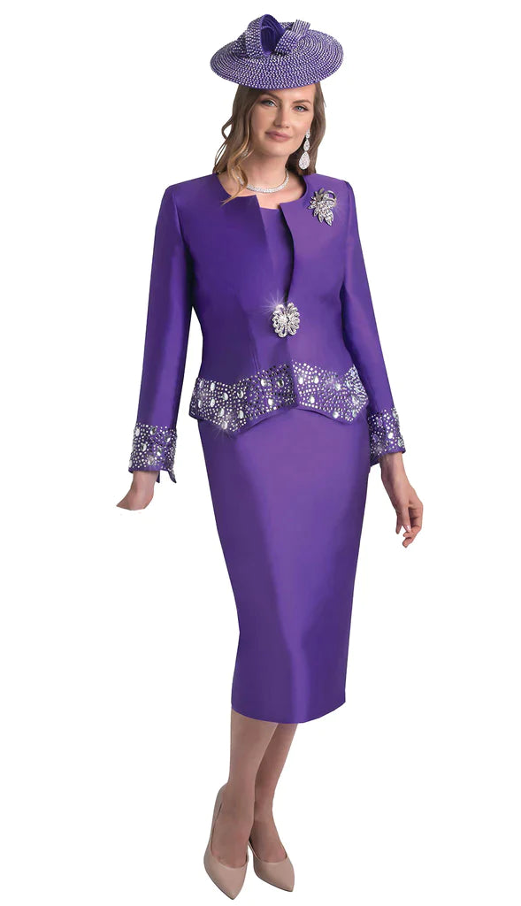 Lily And Taylor Suit 4498-Purple