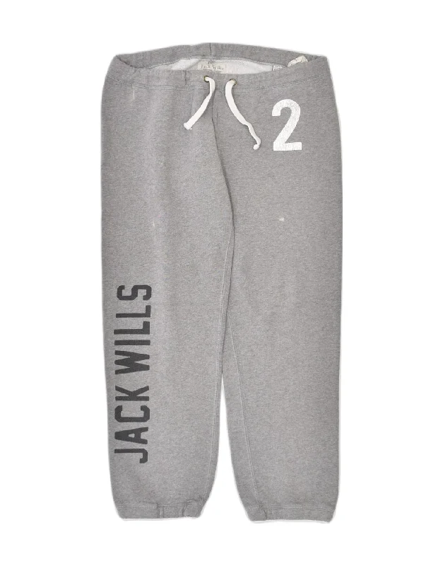 JACK WILLS Womens Tracksuit Trousers UK 10 Small Grey Cotton