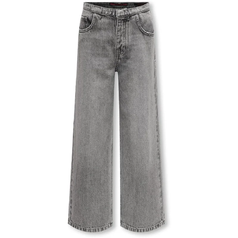 kids ONLY Light Grey Denim Spring Wide Denim Jeans Red Dia