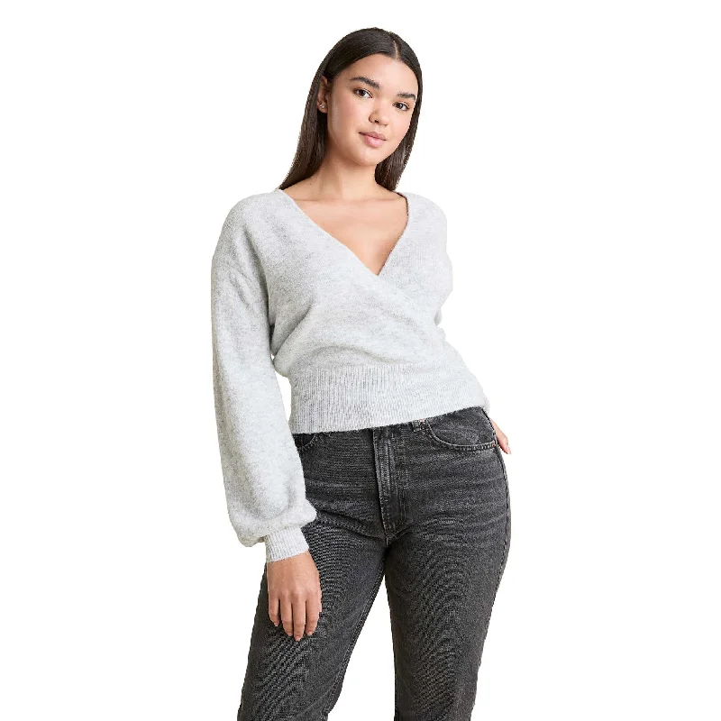 Cozy Knit Wrap Sweater | Heather Grey