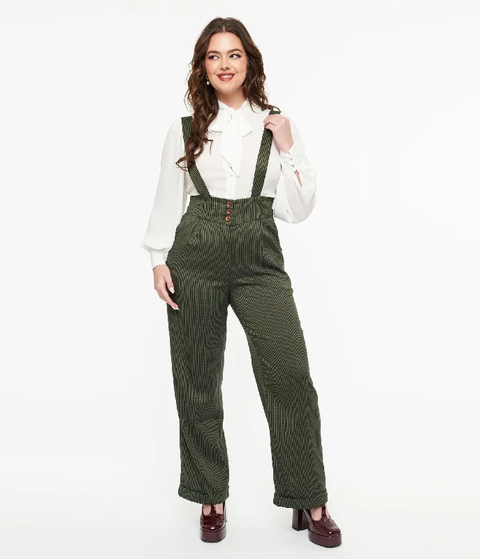 Royal Monk 1940s Green Check Jenny Trousers