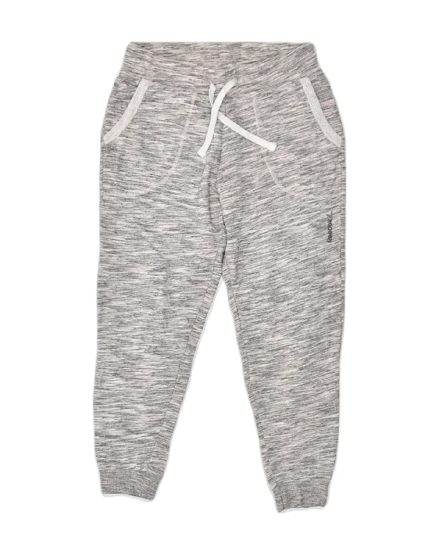 REEBOK Womens Tracksuit Trousers Joggers UK 10 Small Grey Polyester