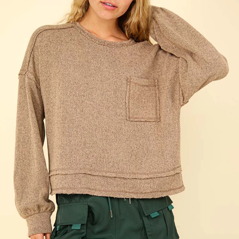 Exposed Seam Pocket Sweater