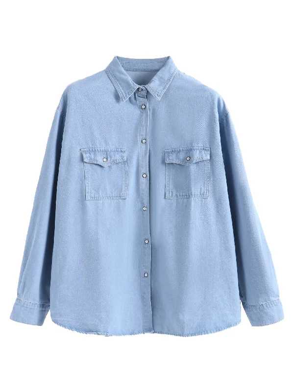 Midsize Western-Style Denim Shirt