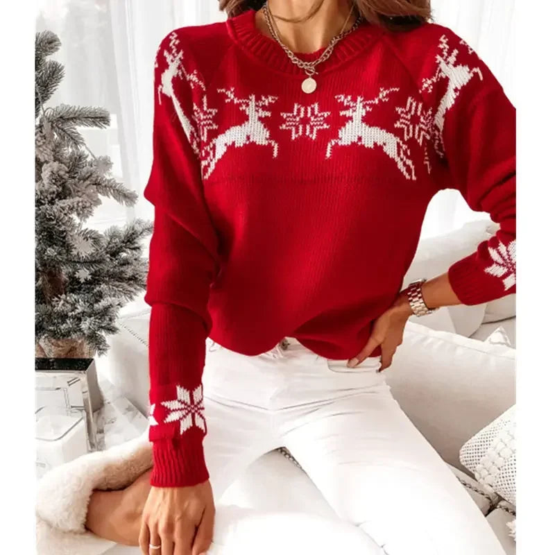 Winter Christmas Knit Jacquard Soft Warm Y2K Sweater