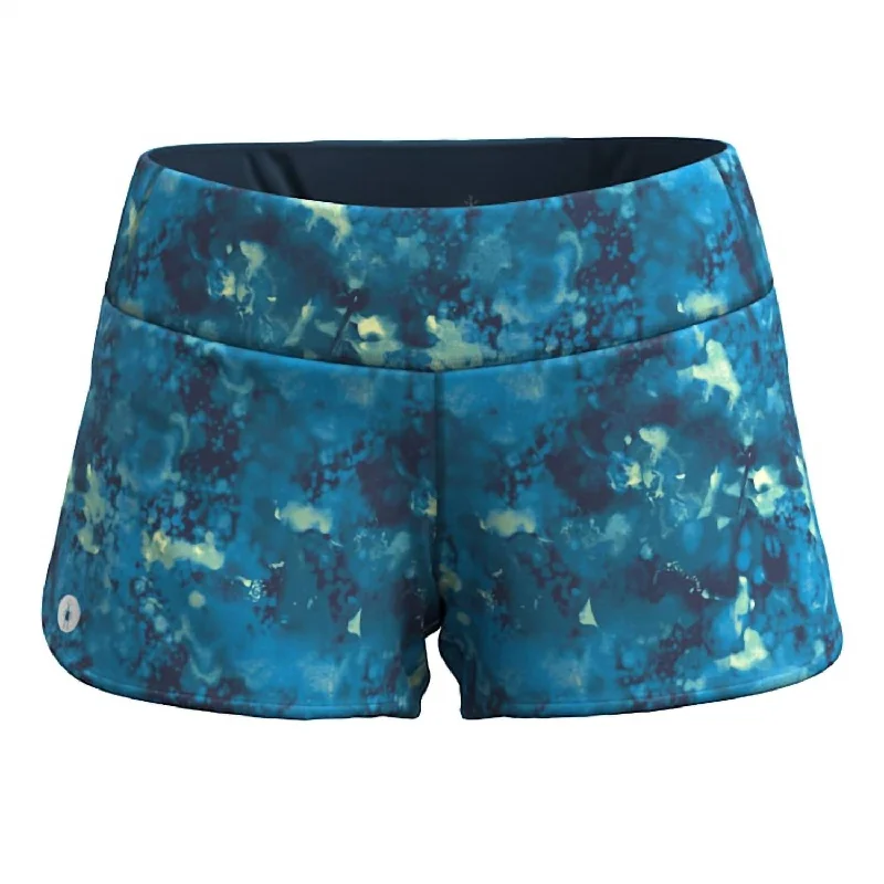 Women's Active Lined Short In Twilight Blue Watercolor