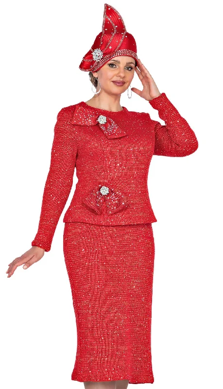 Elite Champagne Church Suit 5979-Red