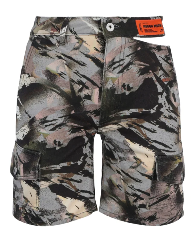 Camo Open Side Belt Shorts