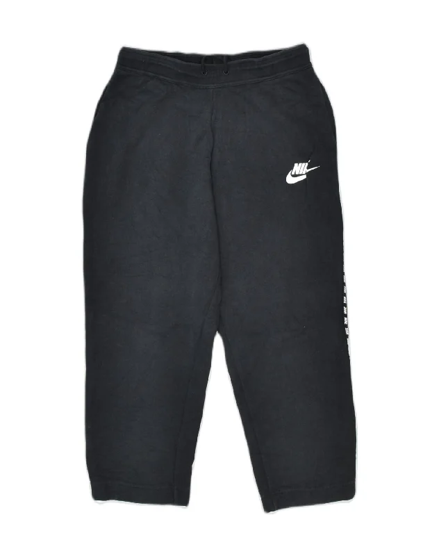 NIKE Womens Capri Tracksuit Trousers UK 10 Small Black Cotton