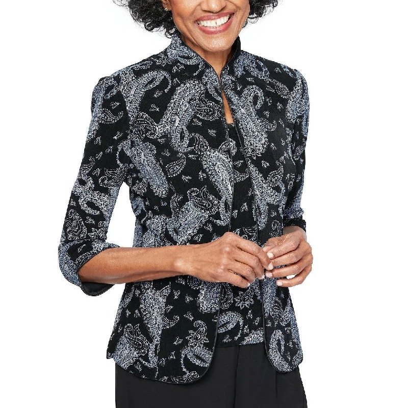 Alex Evenings Women's Printed Twinset Black Size Small