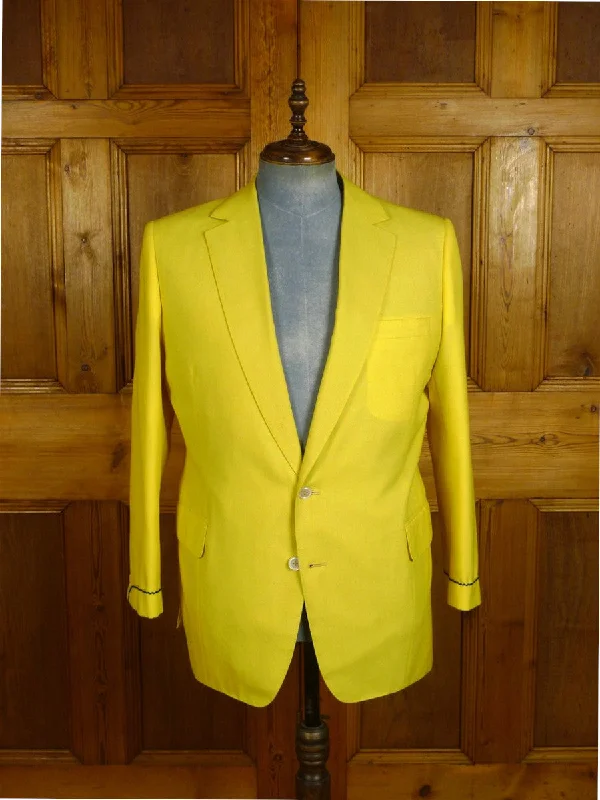 24/1046 wonderful 1983 vintage cyril a castle savile row conduit st bespoke yellow linen silk blazer w/ beautiful detailing 43 short to regular