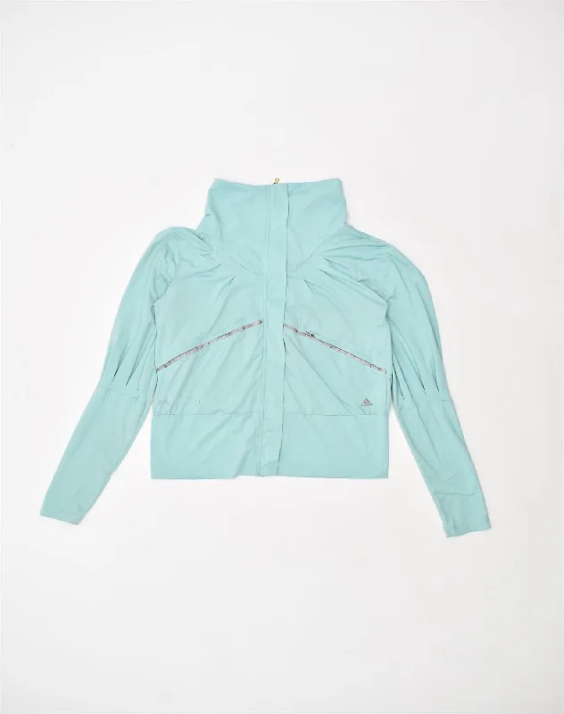 ADIDAS Womens Clima-fit Tracksuit Top Jacket UK 14 Medium Turquoise