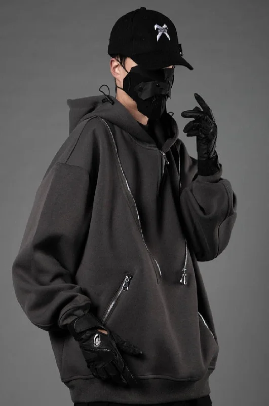 BXB Dark Quad Zipped Utility Hoodie