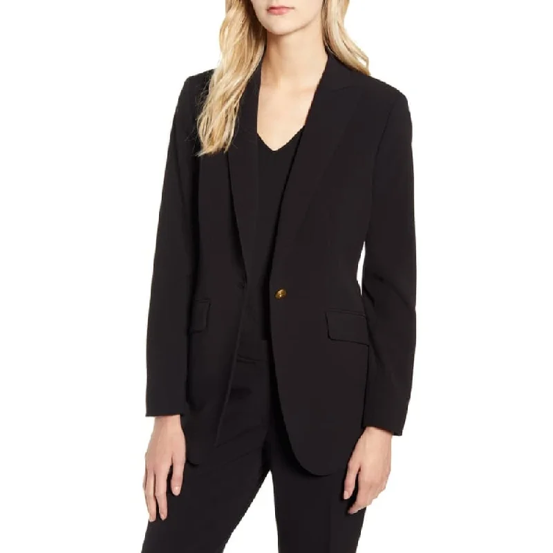 Anne Klein Women's Bi-Stretch One-Button Blazer Black Size 2