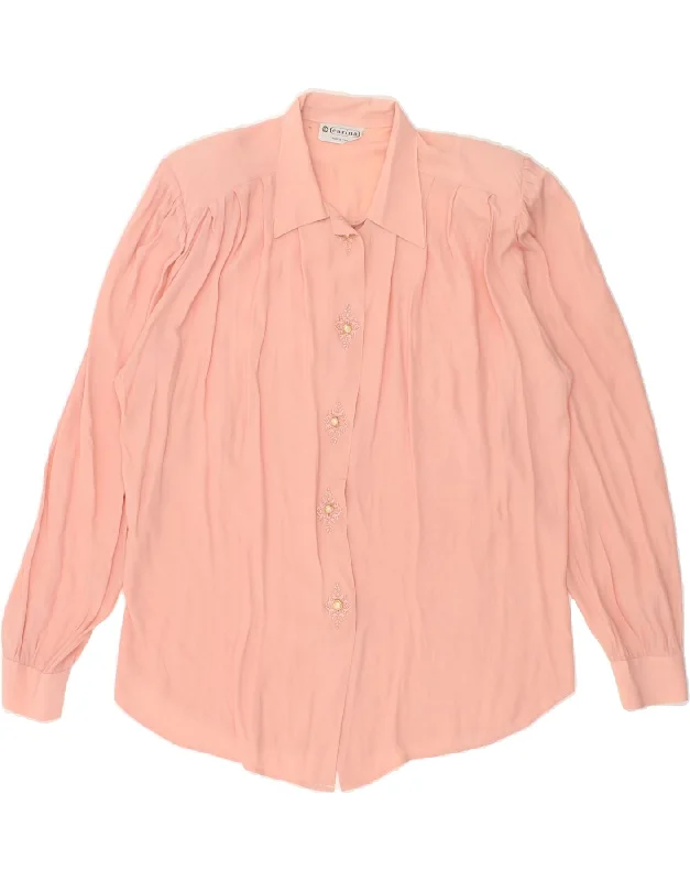 CARINA Womens Shirt Blouse UK 16 Large Pink Acetate