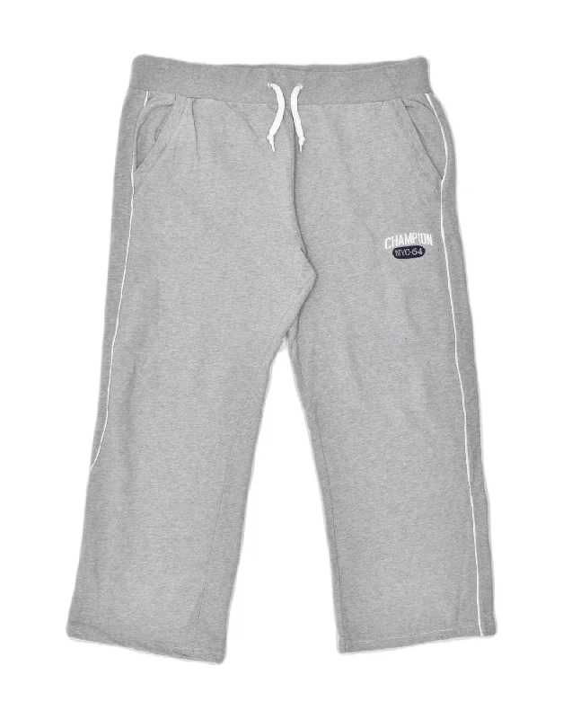 CHAMPION Womens Tracksuit Trousers UK 20 2XL Grey Cotton