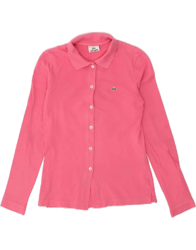 LACOSTE Womens Shirt Size 38 Medium Pink Cotton