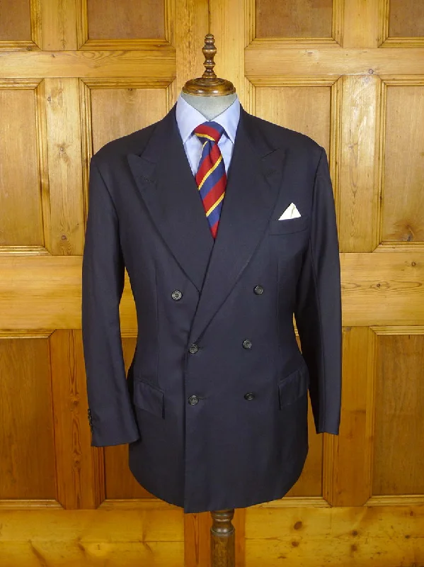 24/0508 vintage 2000 anderson & sheppard savile row bespoke blue d/b wool suit jacket blazer 44 long