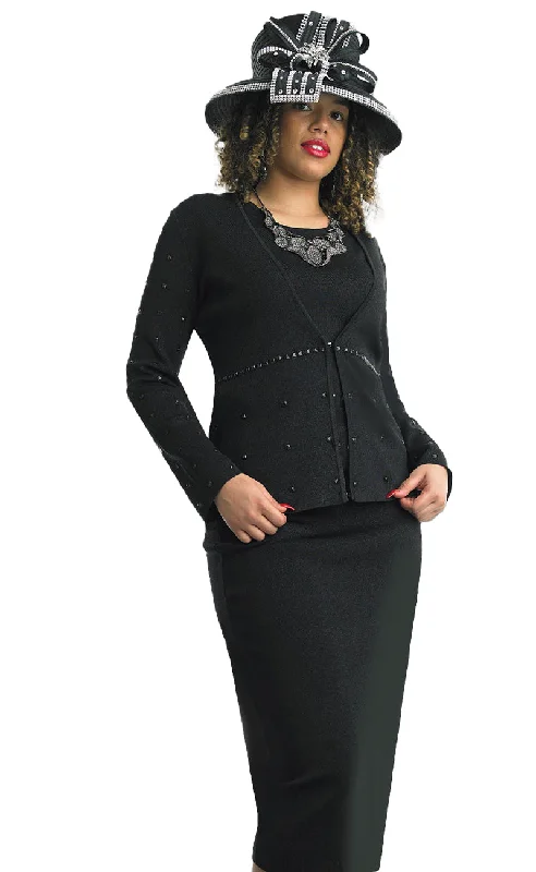 Lily And Taylor Suit 726-Black