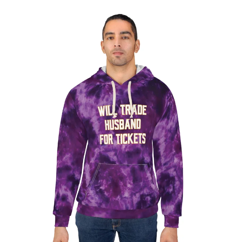 Unisex Pullover Hoodie - Purple Tie-Dye - Husband for Tickets