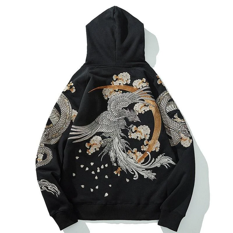 Embroidered Phoenix Hoodie