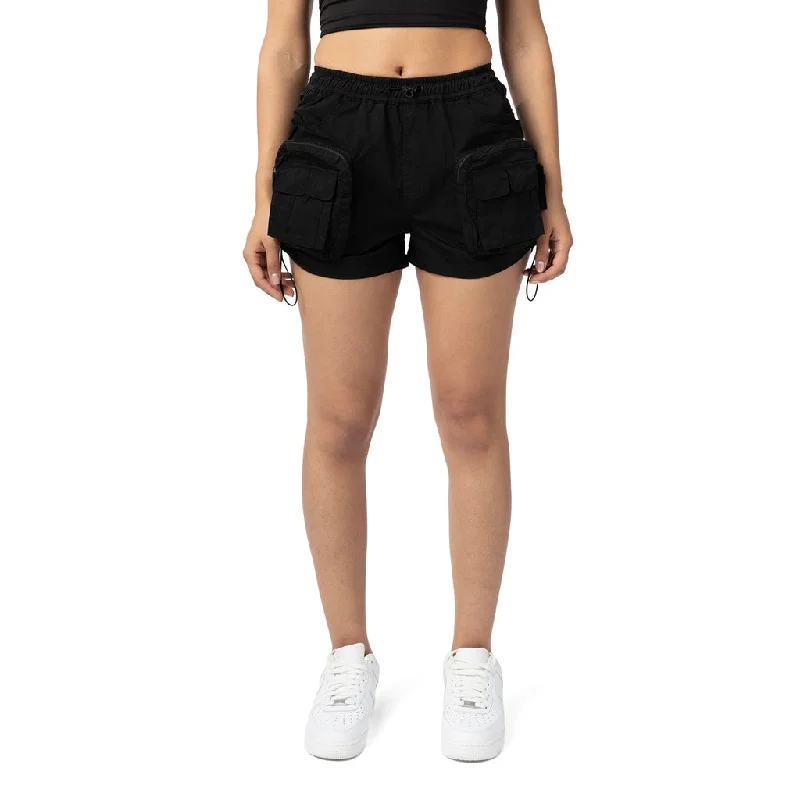 Shirring Utility Shorts - Black