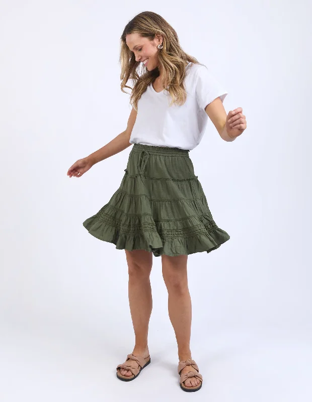 Elm Market Lace Trim Skirt Clover