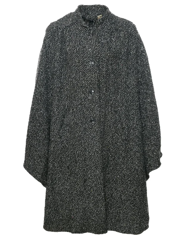 Herringbone Tweed Cape - XL