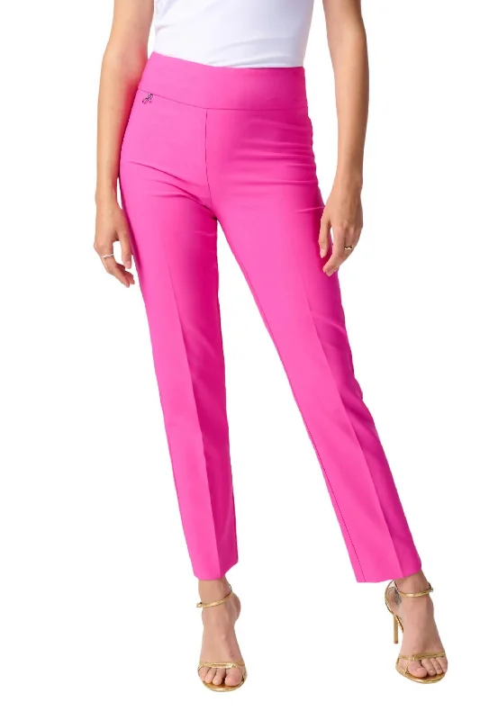 Cropped Pleated Pants In Ultra Pink