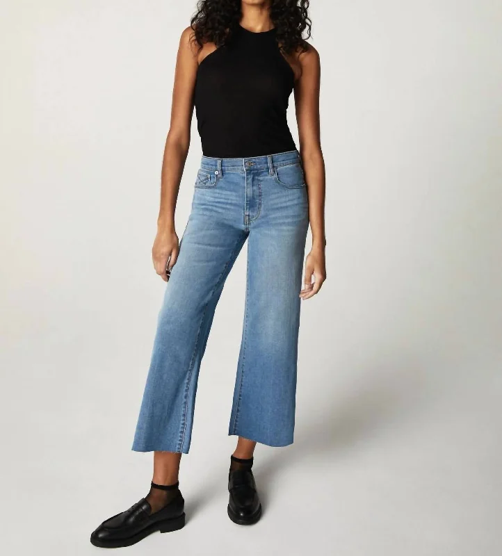 Greta Mid Rise Wide Leg Crop In Larchmont