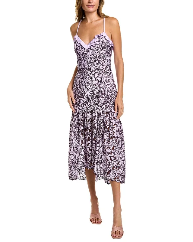 Marchesa Notte Peony Printed Dress