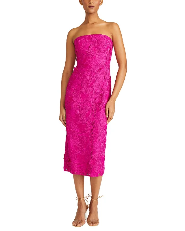 ML Monique Lhuillier Samara Lace Midi Dress