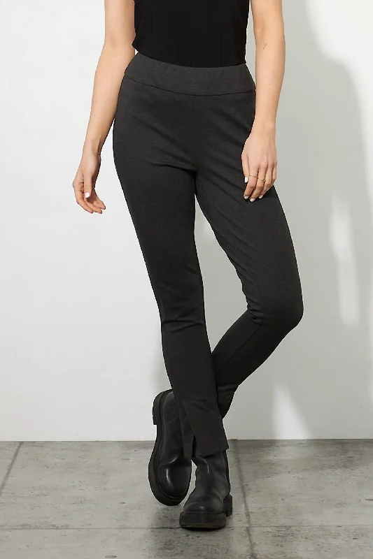 Ponte Knit Skinny Pants In Charcoal Grey