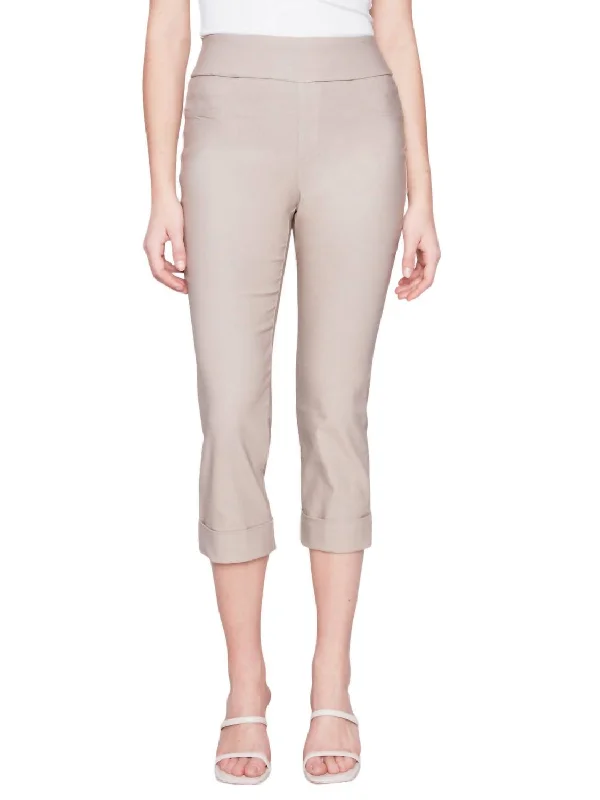 Pull-On Capri Pants In Greige