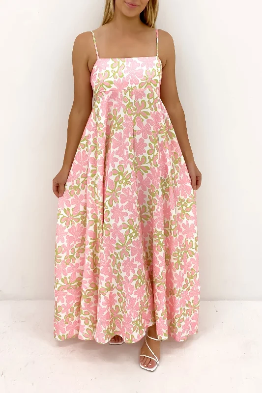 Riley Maxi Dress Pink Green