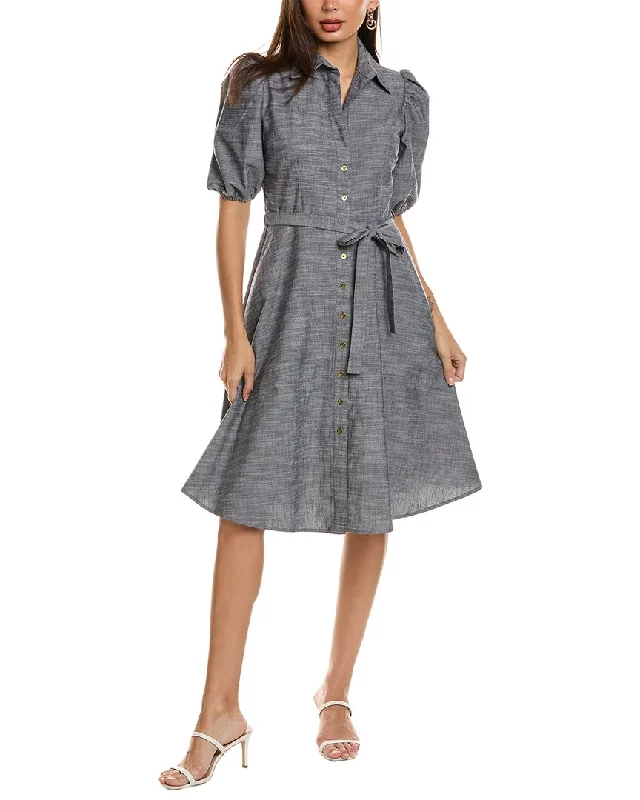 Sharagano Puff Sleeve Shirtdress