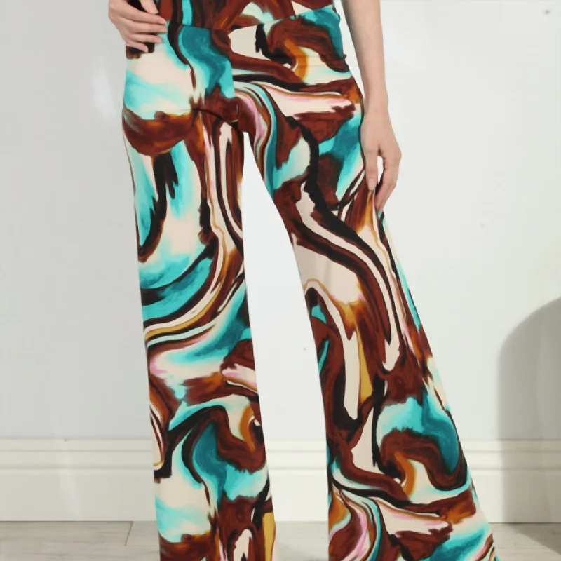 Wide Leg Print Pants In Kazia