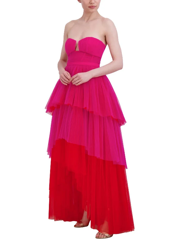 Womens Tulle Long Evening Dress